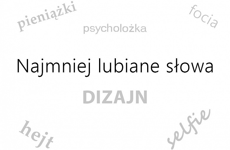 Najmniej lubiane słowa to