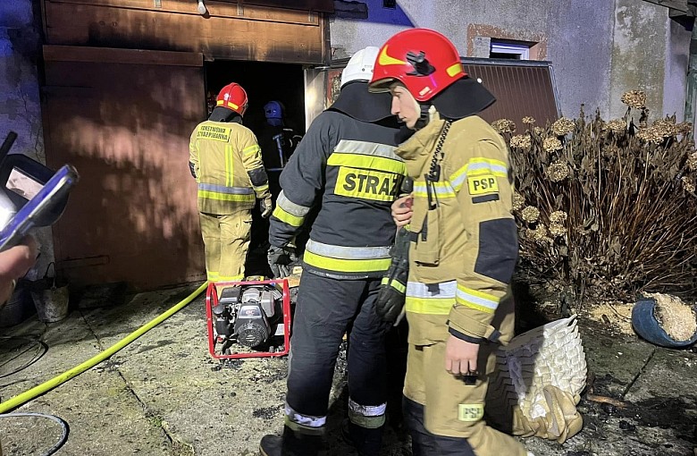 Pożar budynku gospodarczego w Kaniowie