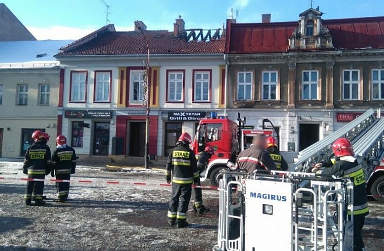 Pożar kamienicy w centrum miasta