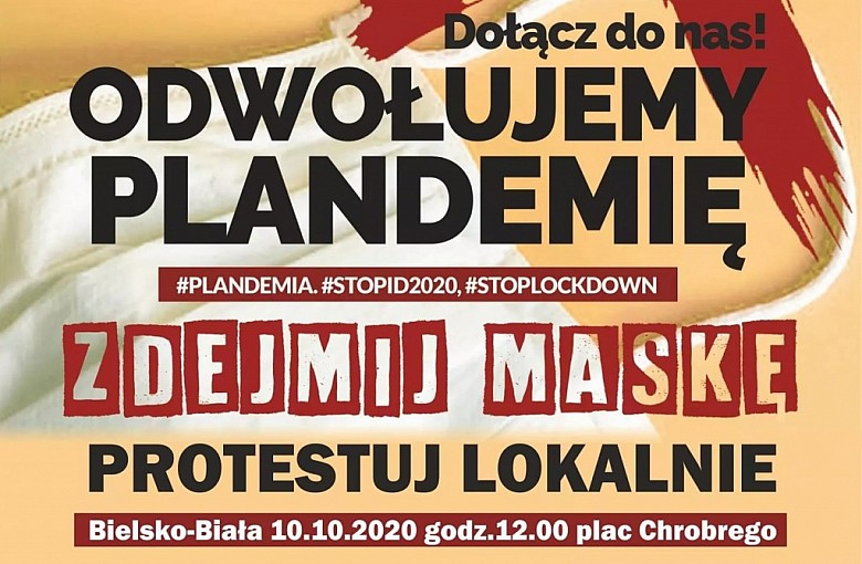 W Bielsku-Białej odbędzie się protest pod hasłem „Zdejmij maskę”