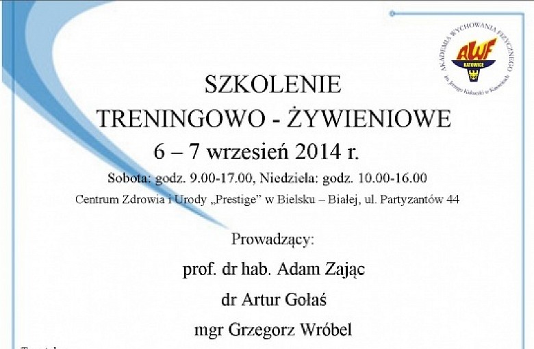 Szkolenie Treningowo-Żywieniowe