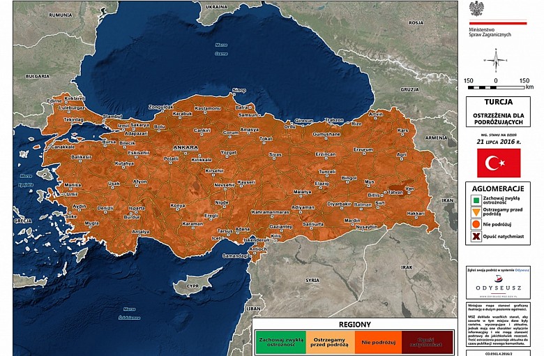 Turcja - aktualizacja ostrzeżenia